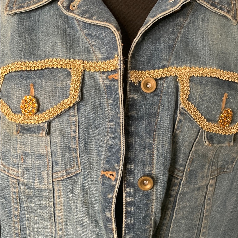 INC Embellished Denim Jacket - Picture 3 of 5